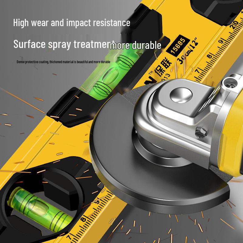 Высокоточный магнитный алюминиевый пузырьковый уровень — ударопрочный бытовой инструмент.