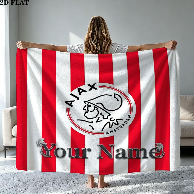 1PC AFC Ajax Custom Name Patterned Flannel Blanket Suitable For All Seasons for Home Decor Warmth and Comfort Gifts Holiday Present