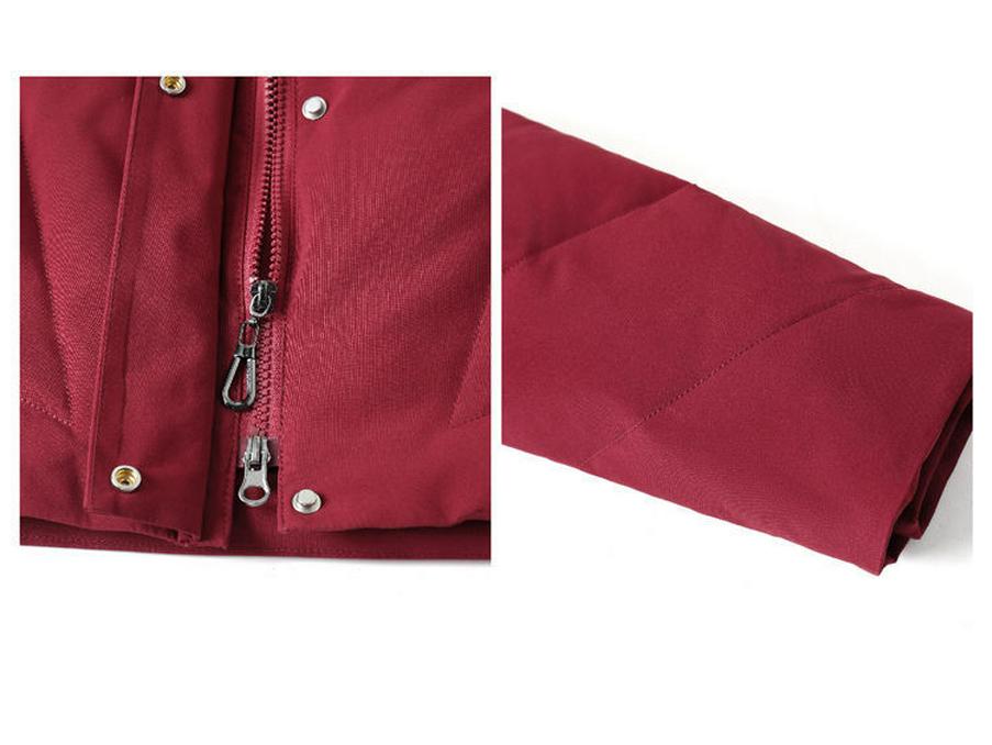 2021 Женский пуховик средней длины в корейском стиле с воротником из натурального меха - Модный для женщин среднего и пожилого возраста