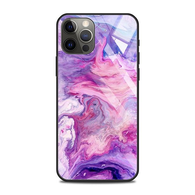 Чехол из закаленного стекла для Iphone 12 11 Pro Max 14 13 12 Mini Fundas X Xr Xs Max 8 7 6s Plus, чехол Fundas Colorfull Marble