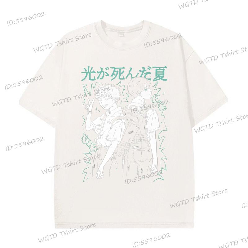 Футболка "The Summer Hikaru Died Shirt" в стиле харадзюку, уличная мода, хлопковая футболка для мужчин и женщин, аниме-одежда, манга, винтажные футболки.