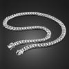 Handmade Cuban Whip Chain Men'S Necklace White Copper Plated Micron Thick Rhodium Gold Hip Hop 10Mm Necklace Silver Jewelry