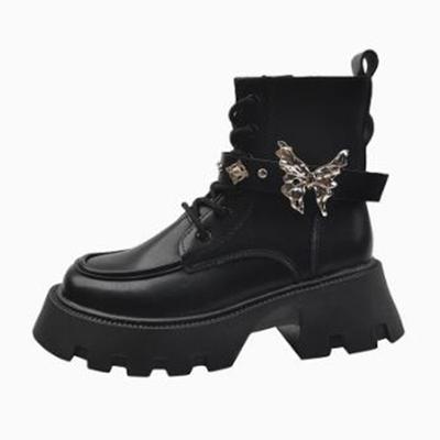 2025 зимние удобные женские мотоциклетные ботинки на танкетке, обувь, новые женские ботинки до середины голени в стиле панк на платформе для косплея, осень
