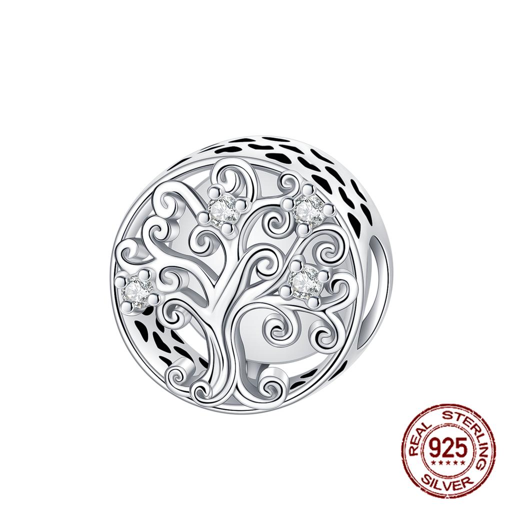 Шармы Бусины Медь Однотонный Буква Семья Навсегда Дерево Жизни Циркониевые Бусины Подходят для DIY Браслетов Ювелирные Изделия