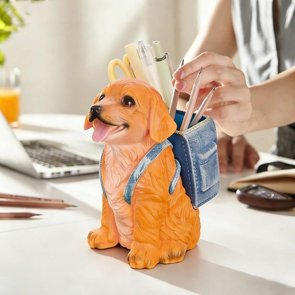 Cartoon Small Dog Pen Holder Multi Functional Makeup Brush Holder Home