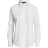 Polo Button Solid Point Collar Long Sleeve Shirt Women Shirts White WMLRSHTS6820100-100