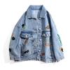Новое джинсовое пальто с вышивкой для женщин, модная джинсовая рубашка большого размера в стиле Instagram