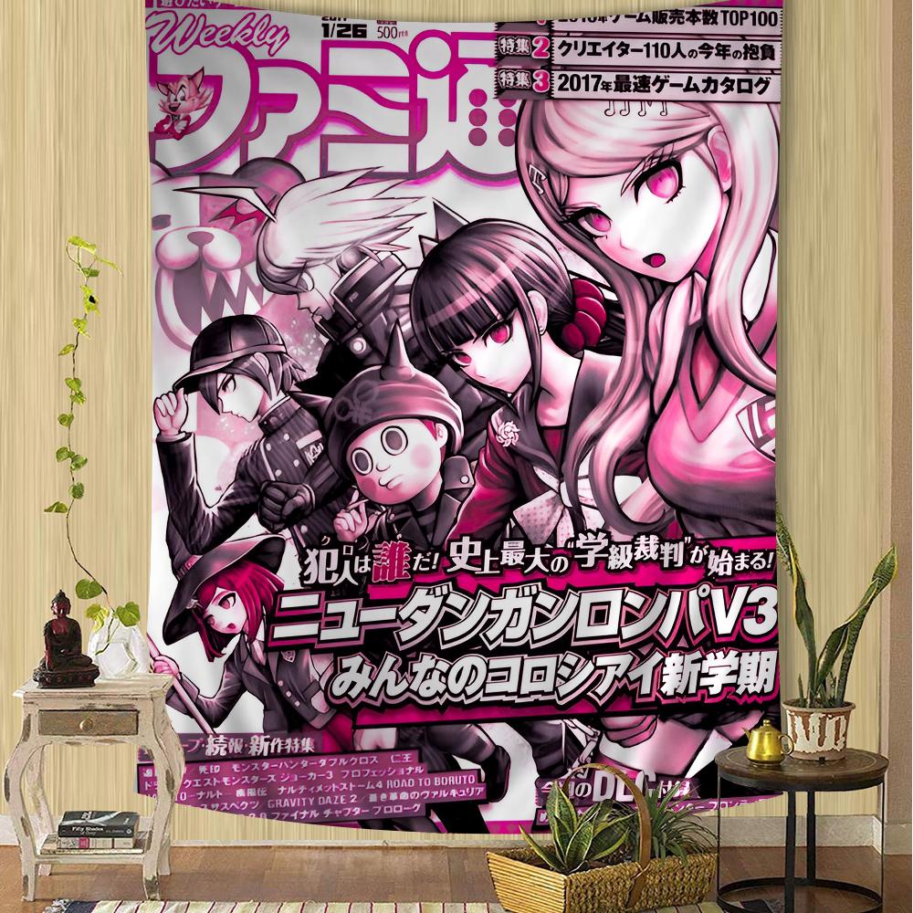 Классический аниме-гобелен Danganronpa Раскройте творчество Украсит гостиные Общежития Настенный арт-декор для тематических пространств