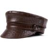 Autumn and Winter First Layer Cowhide Newsboy Hat Cap Thin Men's and Women's Flat Top Hip-hop Captain Hat