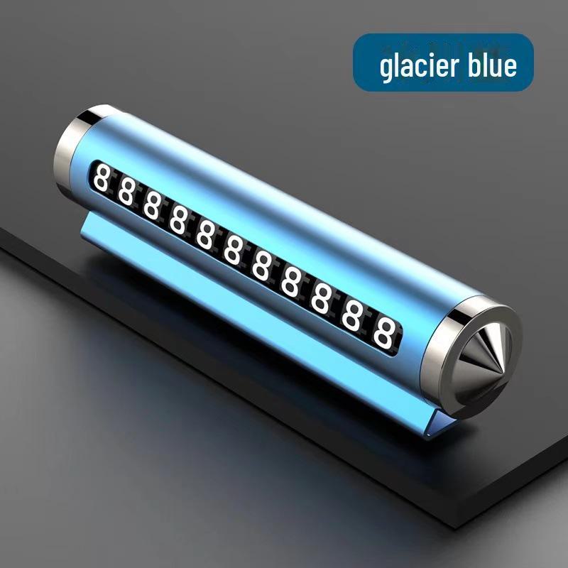 Знак парковки автомобиля из авиационного сплава и молоток безопасности с табличкой с номером телефона