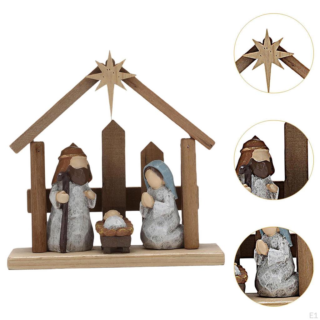 Nativity Scene Figurine Holy Family Statue Gift Versatile Ornament Jesus Figure Sculpture for Home