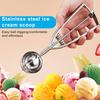 3Pcs/Set Stainless Steel Ice Cream Ball Spoon Non-stick Anti-freeze Ergonomic Spring Handle Dishwasher Safe Heavy Duty Fruit Scoop Kitchen Supplies