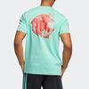 Adidas T Shirts Men's Mint Green Crew Neck Moderate Straight Fit GV1833