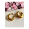 Vizyonova Curved Steel Oval Earrings For Stylish Women
