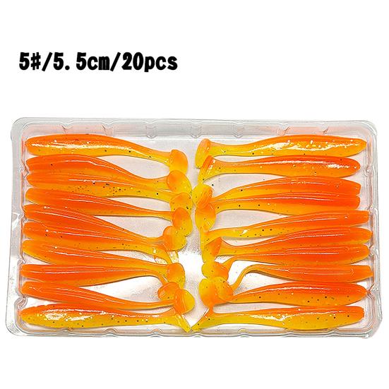 20 шт. 5,5 см светящаяся поддельная мягкая силиконовая искусственная приманка воблер рыбная приманка для плавания