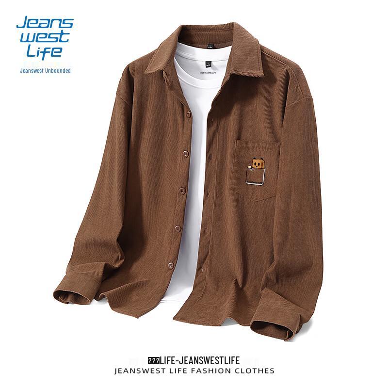 Мужская вельветовая рубашка с длинным рукавом JEANSWEST LIFE