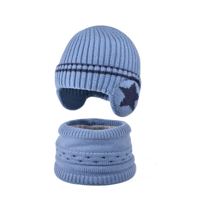 Childrens Knitted Beanie And Neck Gaiter Set With Fleece For Winter Cold Protection