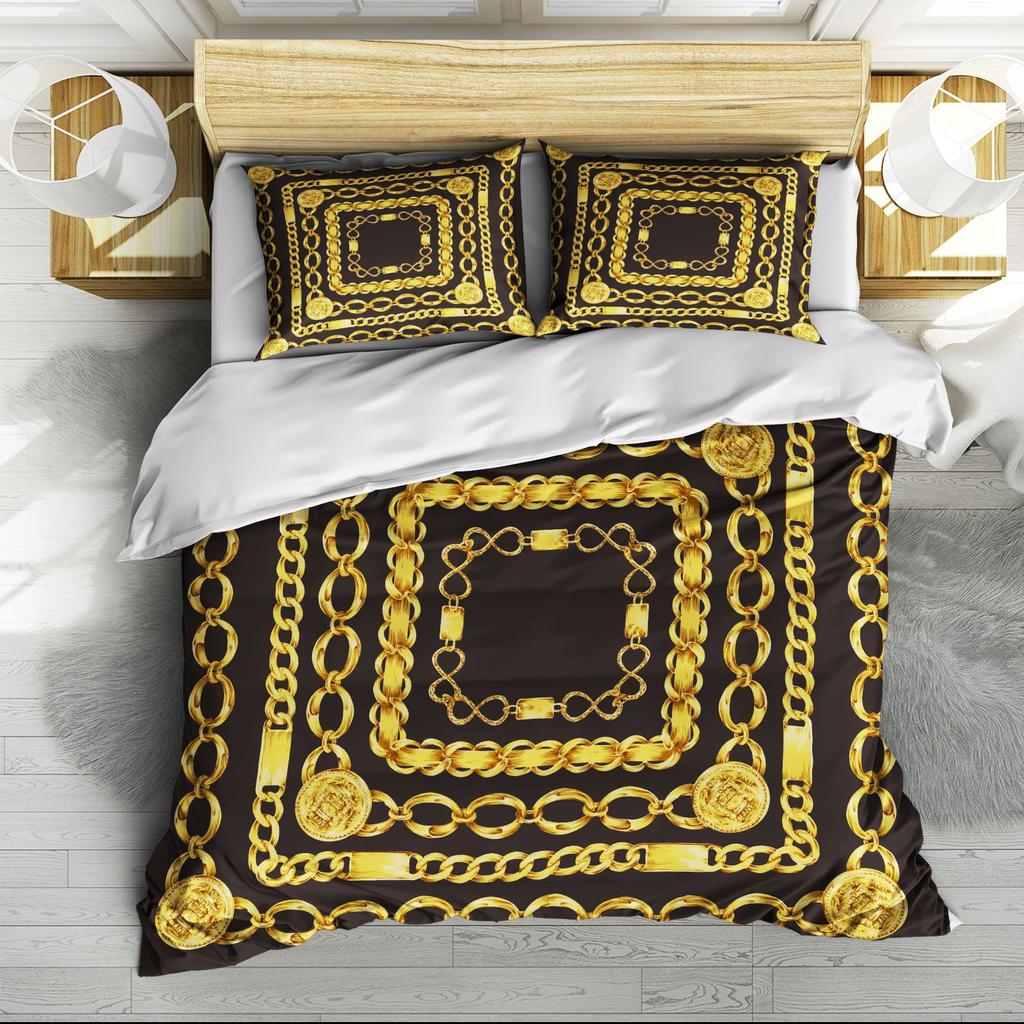 Комплект из трех предметов: пододеяльник с 3D цифровой печатью, простыня