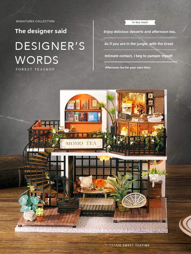 Хижина в джунглях Momocha своими руками: Модель двухэтажной виллы в стиле ретро для девочек