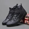 Men Leather Casual Shoes New Spring Autumn Men High Tops Black Leisure Flat Skateboard Shoes Fashion Loafers
