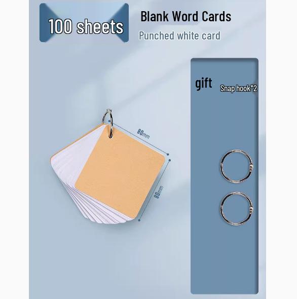 Kraft Paper Flashcard Set - DIY English Memory Cards for Notes, Journals & Doodles
