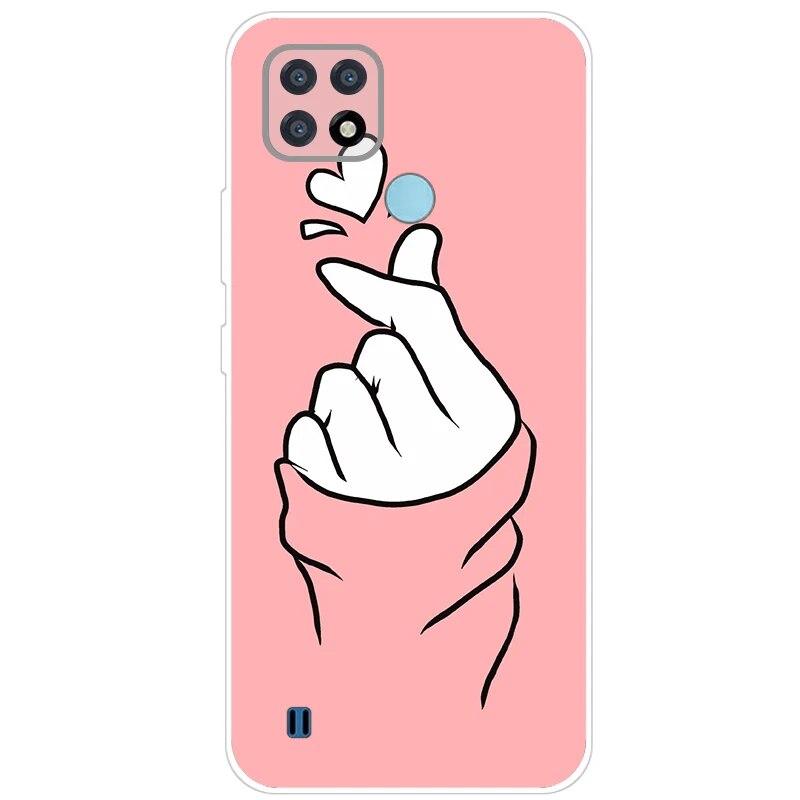 Чехол Realme C21, 6,5 дюйма, прозрачный силиконовый чехол Fudnas, мягкий чехол из ТПУ для Realmi C21 2021, чехлы для телефонов Shell C 21, задняя крышка, бампер RealmeC21