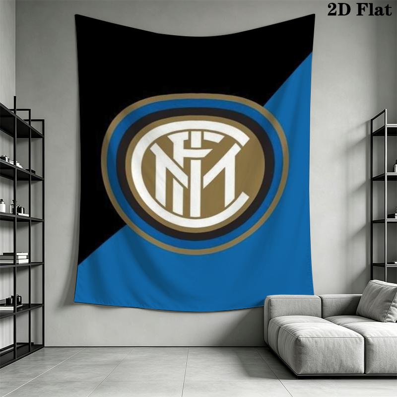 Inter Milan Wall Tapestry Aesthetic Wall Hanging Printed Fabric Blanket Decorative Tapestries for Bedroom Living Room Home Decor
