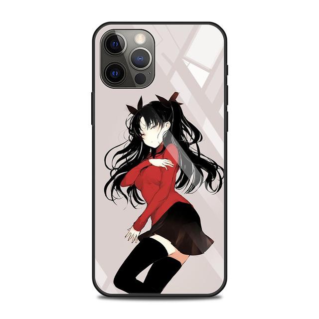 Tempered Glass Case For Iphone 12 11 Pro Max 14 13 Fundas X Xr Xs Max 8 7 6s Plus Cover Shell Fundas Fate Zero Tohsaka Rin
