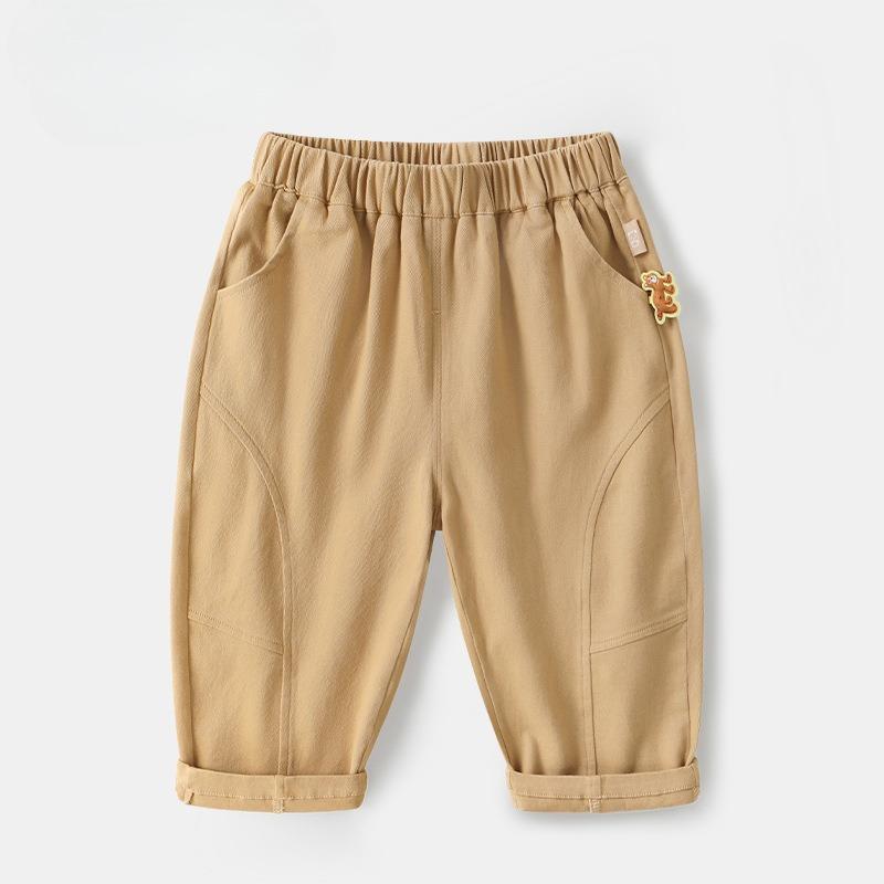 Весна и осень Новые детские свободные универсальные повседневные тканые брюки