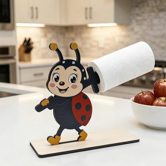 Ручной деревянный держатель для туалетной бумаги с животными, 3D-декор животных, милый мультяшный, прочный, отдельно стоящий, для дома,