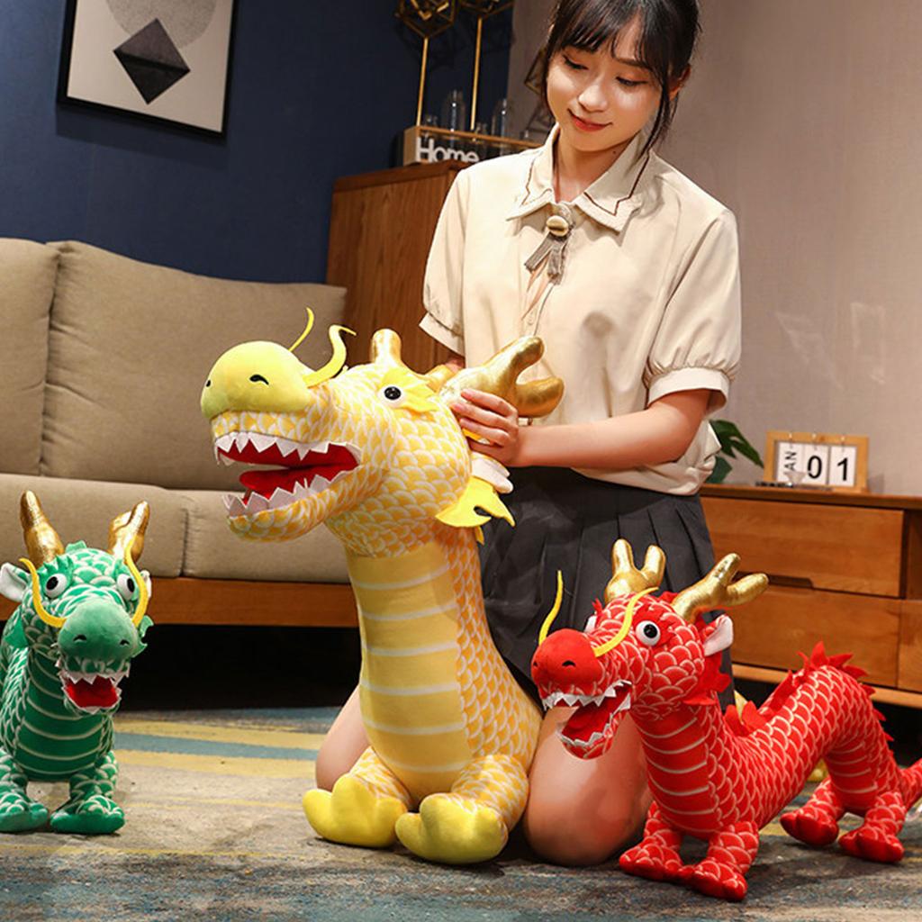 Мультяшный дракон, плюшевые игрушки, игрушка для подарка на вечеринку, весенний фестиваль, украшение на китайский Новый год, большой дракон, ручная работа