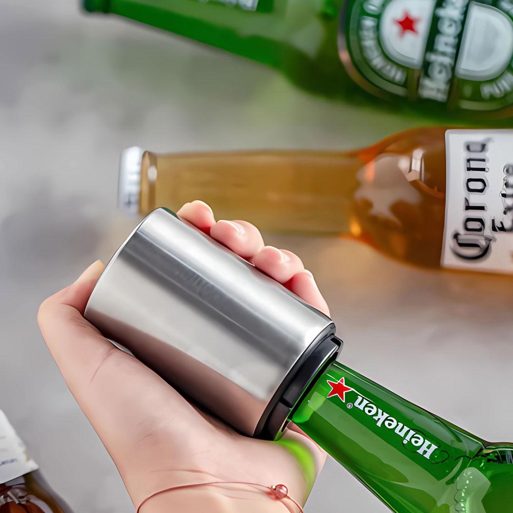 Automatic Beer Bottle Opener Stainless Steel Push Down Opener for Magnet Beer Soda Cap Bar Party Kitchen Accessories 6