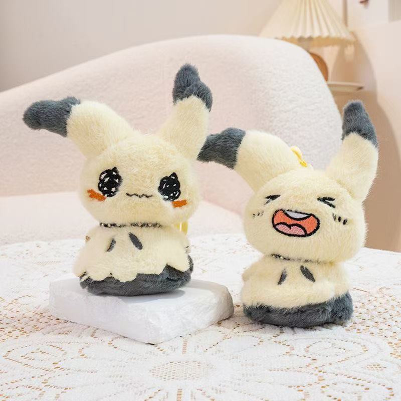 Funny Expressions Pikachu Soft Plush Filling Doll Nylon Rope Keychain Backpack Hanging Ornaments Girl Boy Birthday Gift