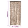 Fly Screen Curtain Beige and Dark Brown 90 x 200 cm Chenille