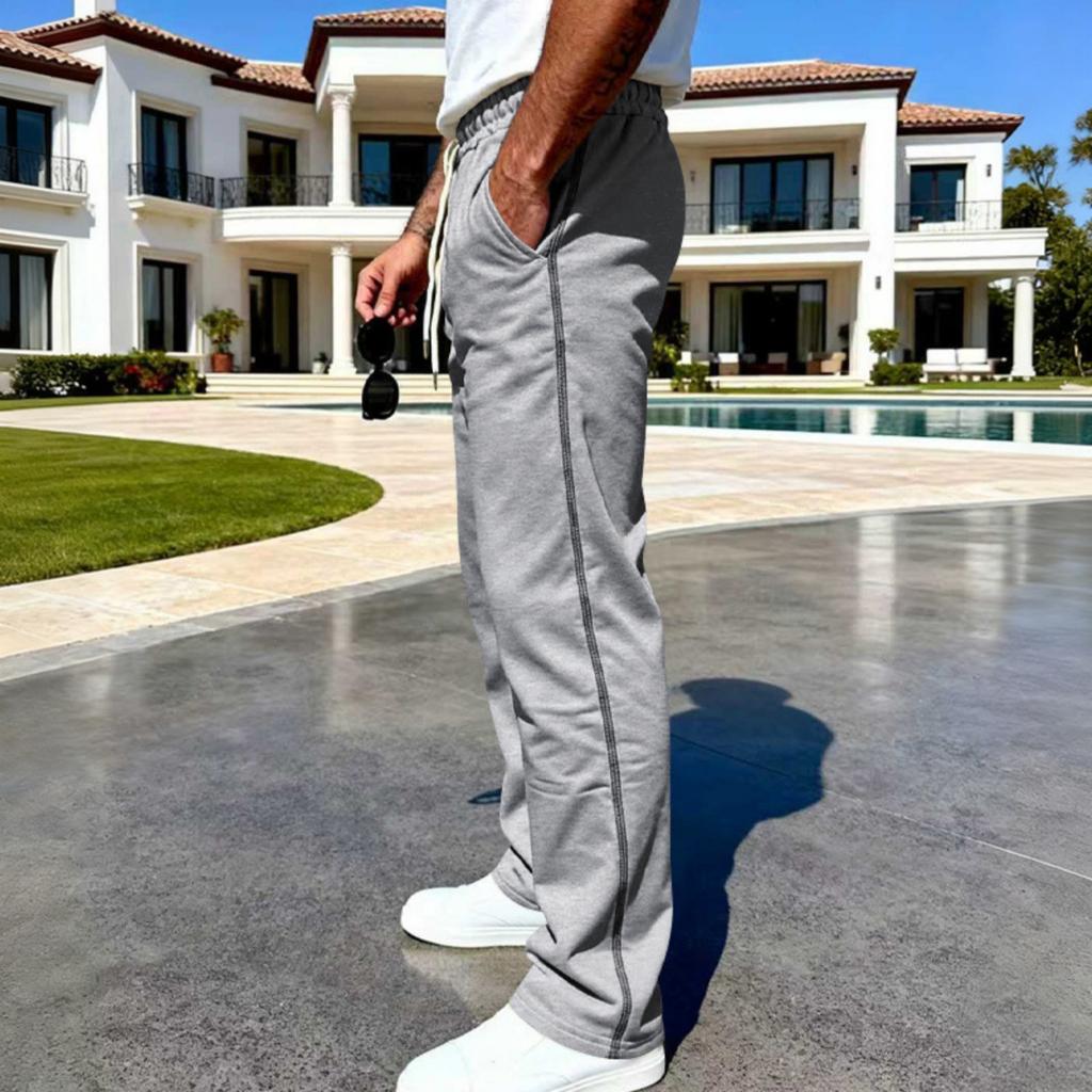 Mens Sweatpants Sild Stripe Elastic Waist Drawstring Running Jogging Sweatpants Athletic Workout Pants