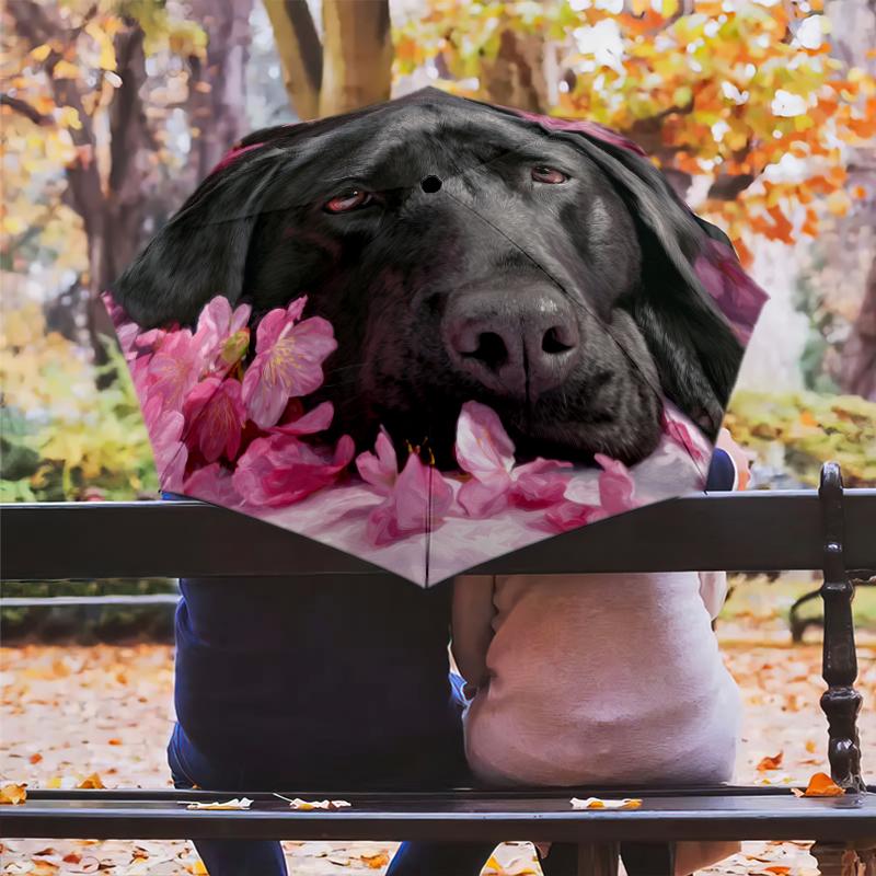 Рисунок лабрадора ретривера черного окраса, автоматический складной зонт, портативная и складная конструкция, 8 спиц, рождественский или день рождения подарок.
