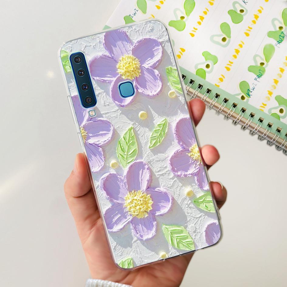 For Samsung Galaxy A9 2018 Case A920 SM-A920F Silicone Cover Popular Flower Clear TPU Soft Phone Case For Samsung A9 2018 Bumper