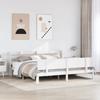 VidaXL Bed Frame with Headboard Without Mattress White 180x200 Cm 3306834