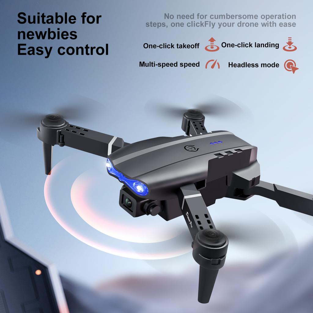 Newest E88 Screen-controlled Lighting Mini Drone 4K 2 Camera Optical Flow Remote Control Aircraft Mavic Air 2