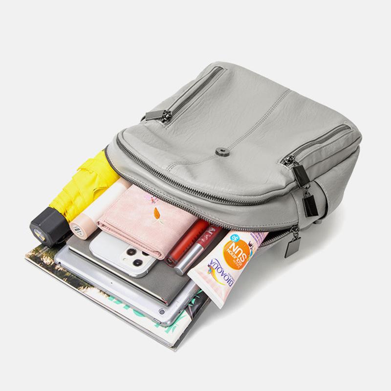 Backpack for Women PU Leather Shoulder Bag Rucksack Women's Knapsack Travel School Bags for Teenage Girls Back Pack