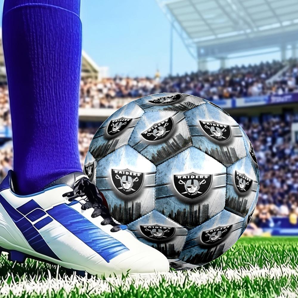 Las Vegas Raiders Size 5 Soccer Balls, Anti-Slip, Protective Football, Outdoor Sport, Practice Games, Birthdays Gift Suitable for fan