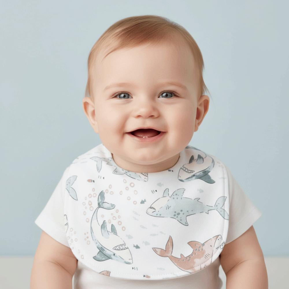 4Pcs/Set Cartoon Print Baby Bib Double Layers Infant Bib Kids Apron Saliva Towels Toddler Stage