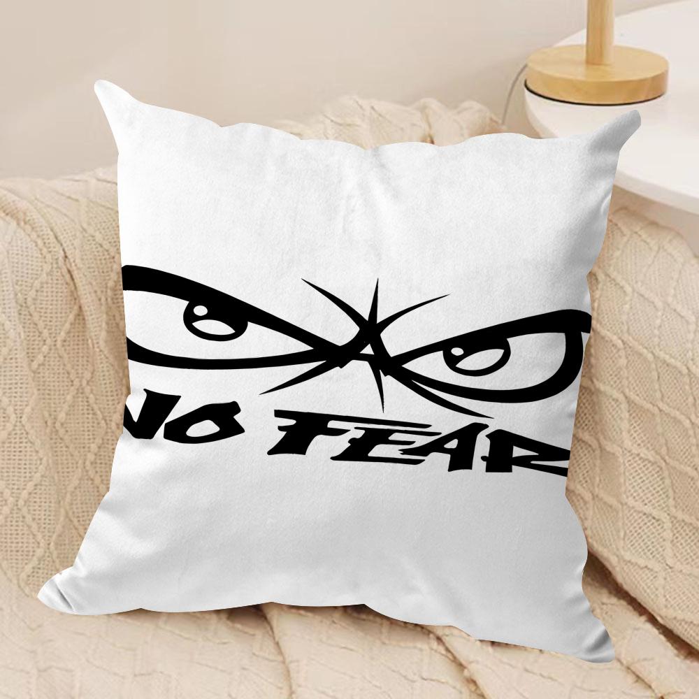 Classic No fFear Cushion Cover Short plush Doublesided Print Square Throw Pillow Covers Sofa Home Cushion Decor