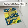 Decorative Artwork Theme Crystal Velvet Rug Personalized Custom Name Text Soft Floor Mat Home Decor