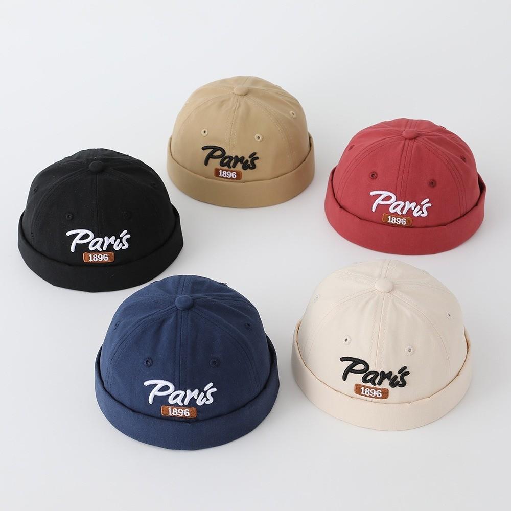 Letter Embroidery Brimless Hat Solid Color Baby Landlord Hat Casual Docker Cap Toddler Children