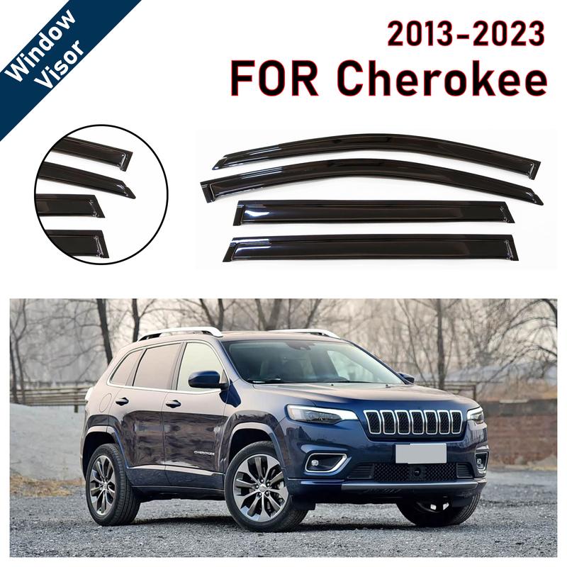 Дефлекторы боковых окон для Jeep Cherokee 2013-2023 | 4 шт. Козырьки от дождя Ветровики | Аксессуар для защиты от непогоды