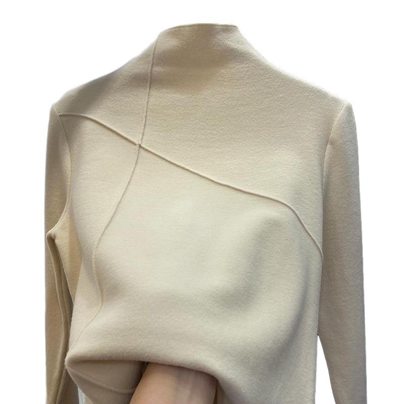 Бархатная рубашка с высоким воротом и длинными рукавами для девочек