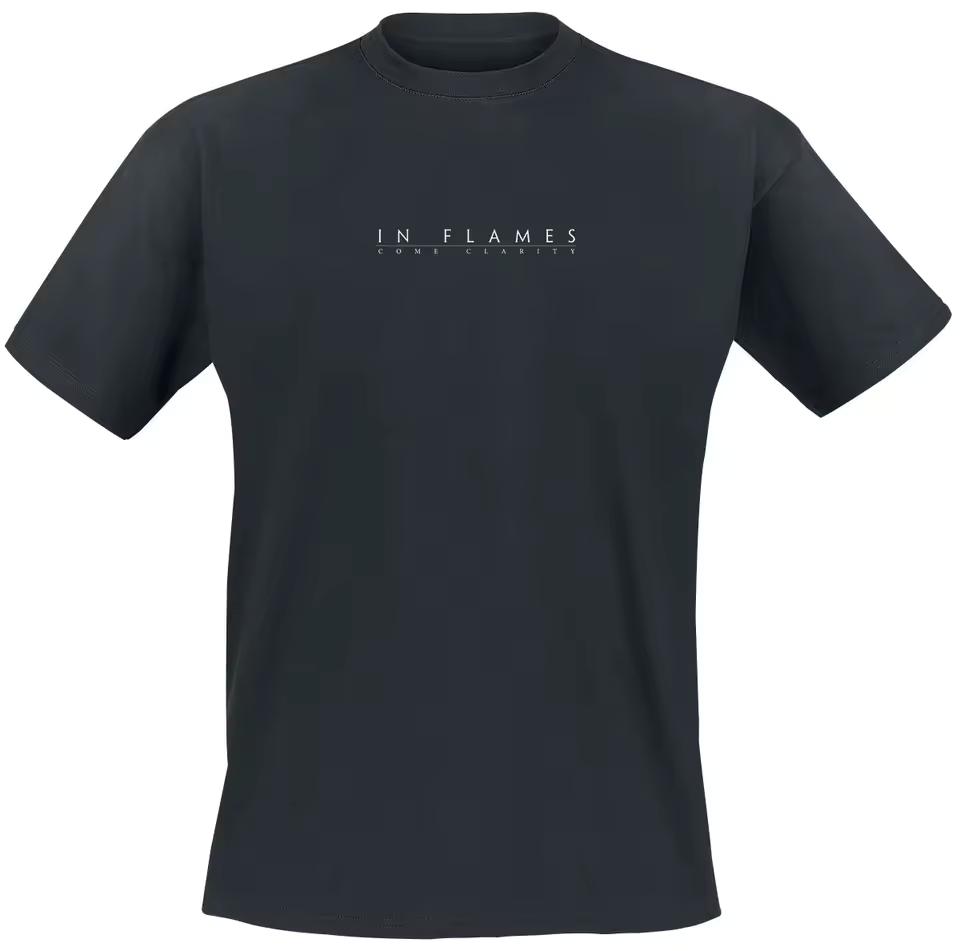 In Flames Heart Sketch Graphic Tee, Black Metal Shirt with Dripping Blood Art Print for Fans