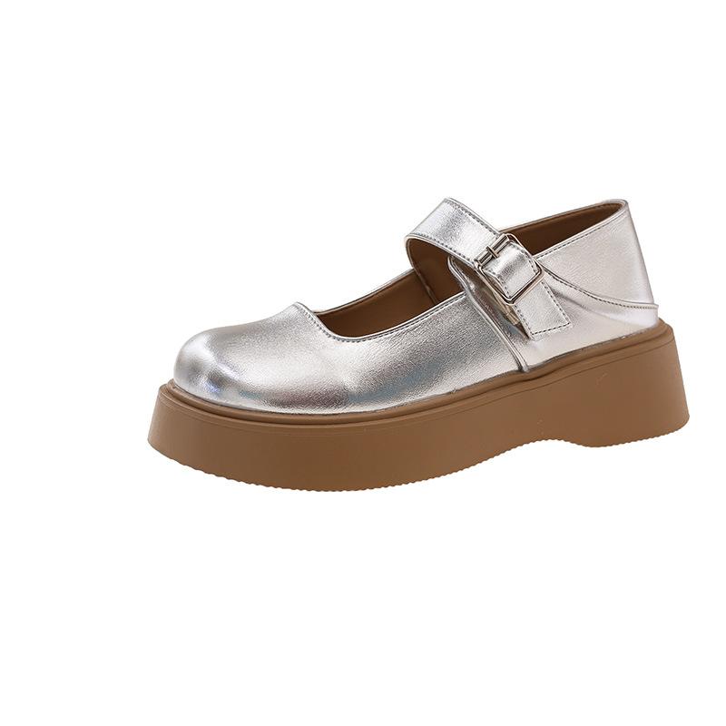 Platform Mary Jane Small Leather Shoes Women's Autumn 2025 New Japanese Jk Round Head with Skirt French Retro Single Shoes