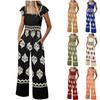 Women's Jumpsuit Bohemian Print Casual High Waist Wide Leg Jumpsuit With Pocket